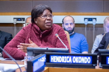Hendrika Okondo speaking at the 52nd Commission on Population and Development during a side event. Photo: Simon Chambers/ACT