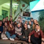 Members of the Young Christian Climate Network (YCCN) with their boat, during a service at COP26 in Glasgow, Scotland. Photo: Simon Chambers